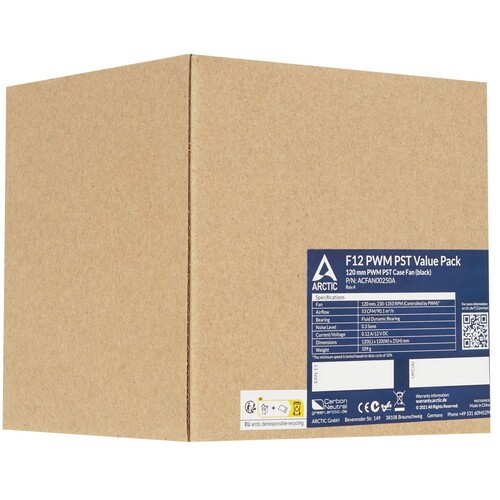 Вентилятор для корпуса Arctic Cooling F12 PWM PST Value Pack Black ACFAN00250A