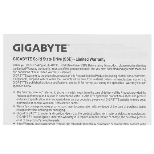 Твердотельный накопитель Gigabyte 500 Gb Gen4 4000E (G440E500G)