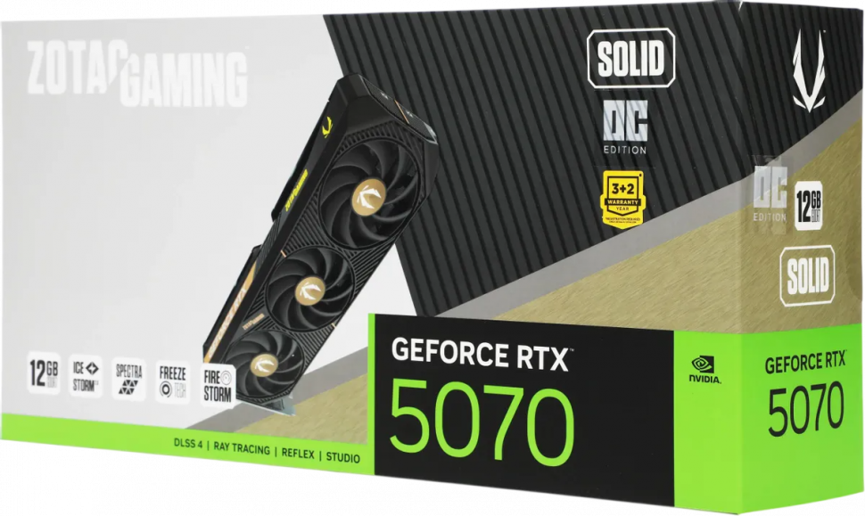 Видеокарта ZOTAC (ZT-B50700J-10P) GeForce RTX 5070 12GB SOLID OC