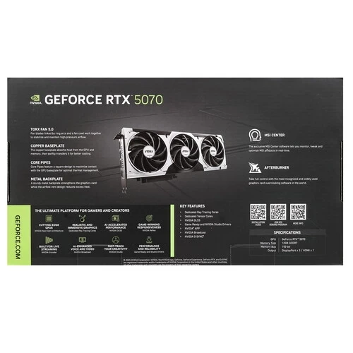 Видеокарта MSI (G5070-12V3) GeForce RTX 5070 12G VENTUS 3X
