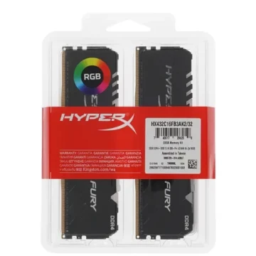 Оперативная память 32 Gb 3200 MHz Kingston HYPERX FURY Black (HX432C16FB3AK2/32)
