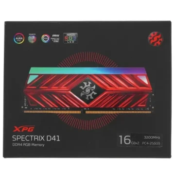 Оперативная память 32 Gb 3200 MHz ADATA XPG SPECTRIX D41 Red RGB (AX4U320016G16A-DR41)