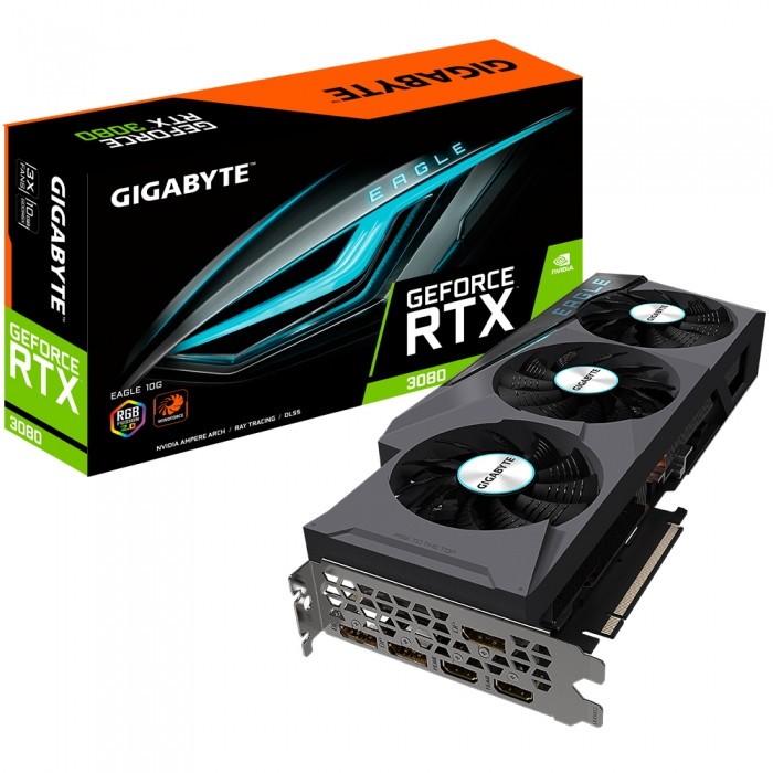 Видеокарта GIGABYTE (GV-N3080EAGLE-10GD) GeForce RTX 3080 10Gb EAGLE (rev. 2.0)