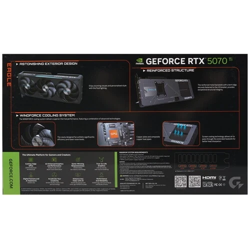 Видеокарта Gigabyte (GV-N507TEAGLE-16GD) GeForce RTX 5070 Ti 16GB EAGLE SFF