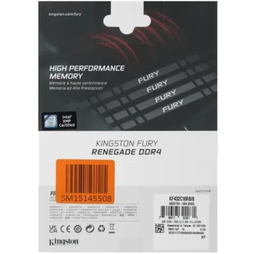 Оперативная память 8 Gb 3200 MHz Kingston FURY RENEGADE Black (KF432C16RB/8)