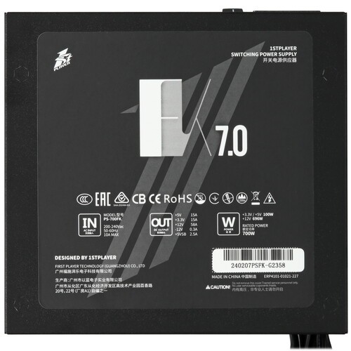 Блок питания 1STPLAYER 700W FK Black (PS-700FK)