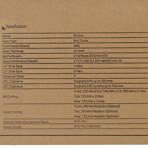 Компьютерный корпус Aerocool PYTHON V1 Python-G-BK-v1 (4718009158689)