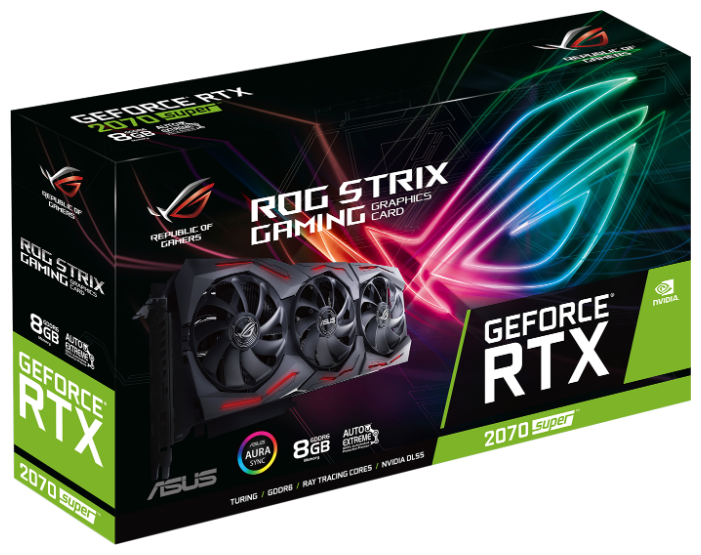 Видеокарта ASUS (ROG-STRIX-RTX2070S-8G-GAMING) GeForce RTX 2070 SUPER 1605MHz PCI-E 3.0 8192MB 14000MHz 256 bit 2xHDMI HDCP ROG Strix Gaming