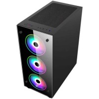 Компьютерный корпус 1STPLAYER FIRE DANCING V3-A TG RGB Black (V3-A-4R1)