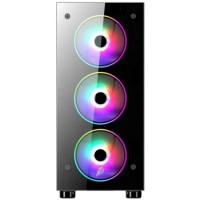 Компьютерный корпус 1STPLAYER FIRE DANCING V3-A TG RGB Black (V3-A-4R1)