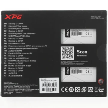 Оперативная память 32 Gb 3600 MHz ADATA XPG SPECTRIX D50 RGB White (AX4U360016G18I-DW50)