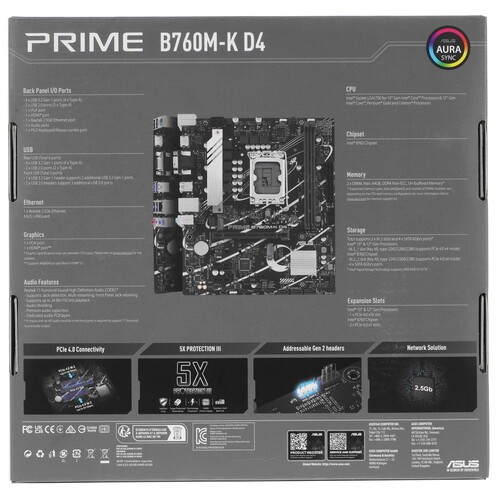 Материнская плата ASUS PRIME B760M-K D4 90MB1DS0-M0EAY0