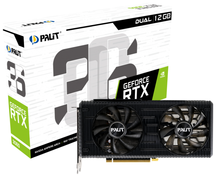 Видеокарта Palit (NE63060019K9-190AD) GeForce RTX 3060 12GB Dual LHR