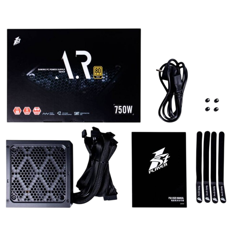 Блок питания 1STPLAYER 750W AR Black (PS-750AR)