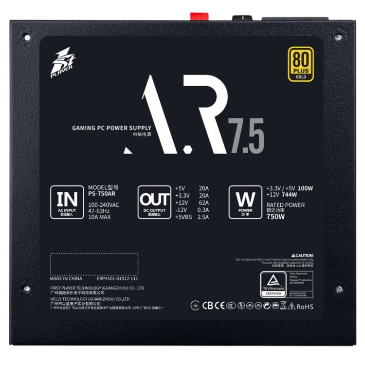 Блок питания 1STPLAYER 750W AR Black (PS-750AR)