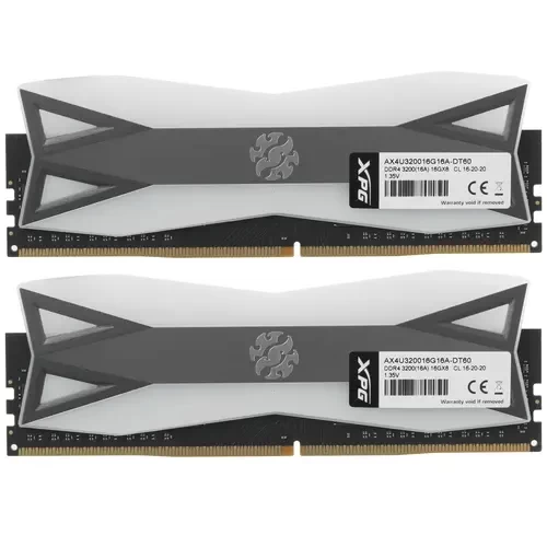 Оперативная память 32 Gb 3200 MHz ADATA XPG SPECTRIX D60G Grey RGB (AX4U320016G16A-DT60)