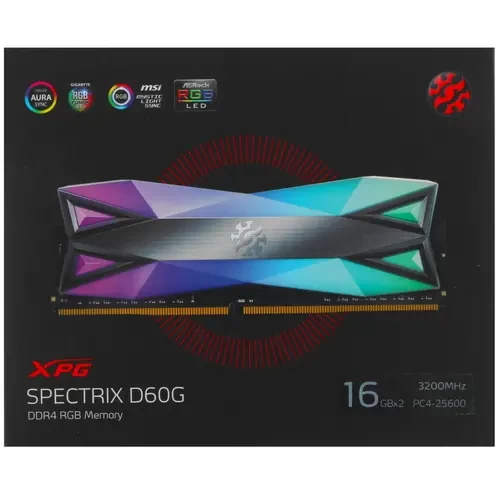 Оперативная память 32 Gb 3200 MHz ADATA XPG SPECTRIX D60G Grey RGB (AX4U320016G16A-DT60)