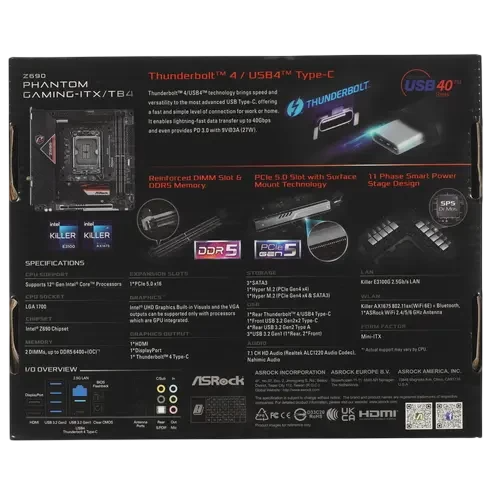 Материнская плата ASRock Z690 PHANTOM GAMING-ITX/TB4