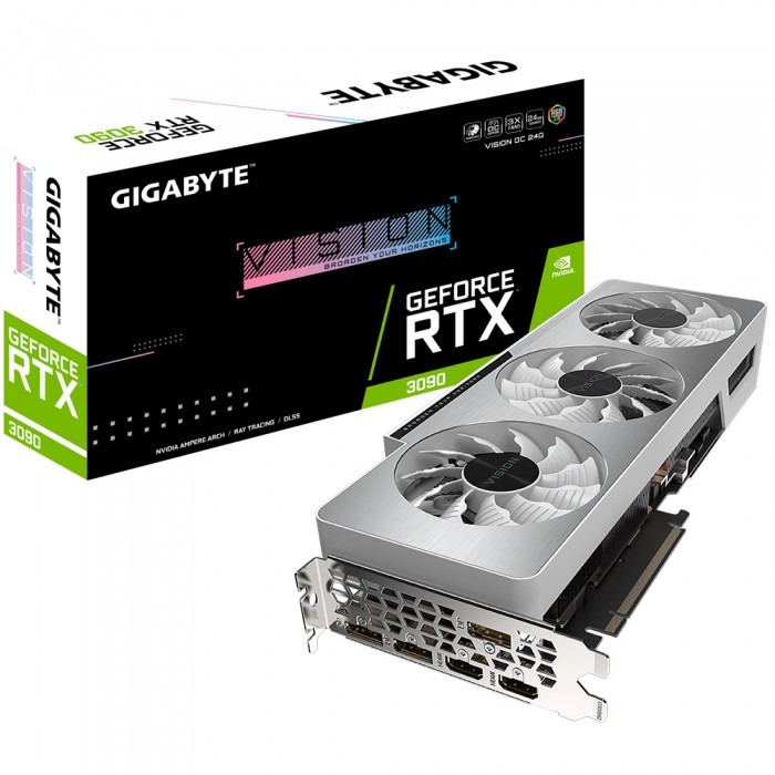Видеокарта GIGABYTE (GV-N3090VISION OC-24GD) GeForce RTX 3090 24Gb VISION OC