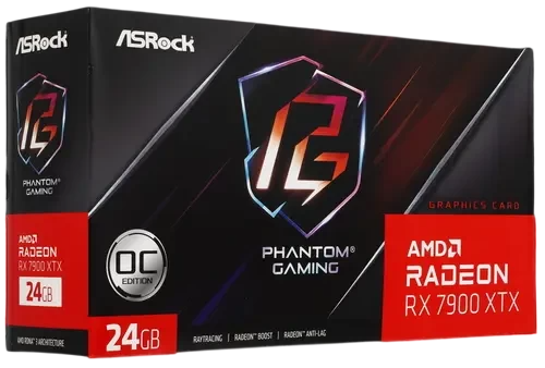 Видеокарта ASRock (RX7900XTX PG 24GO) Radeon RX 7900 XTX 24GB PG 24GO PHANTOM GAMING