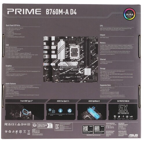 Материнская плата ASUS PRIME B760M-A D4 90MB1D00-M0EAY0