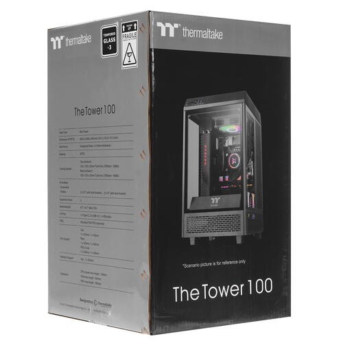 Компьютерный корпус Thermaltake The Tower 100 TG Black (CA-1R3-00S1WN-00)