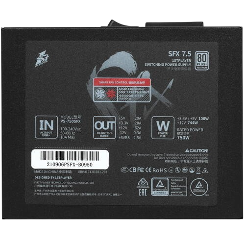 Блок питания 1STPLAYER 750W SFX Black (PS-750SFX)