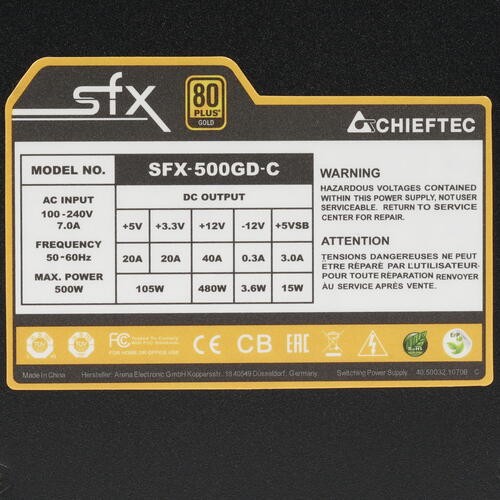 Блок питания Chieftec 500W SMART SFX-500GD-C