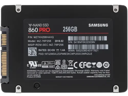 Твердотельный накопитель Samsung 256 Gb 860 PRO MZ-76P256BW