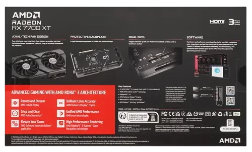 Видеокарта ASUS (DUAL-RX7700XT-O12G) Radeon RX 7700 XT D6 90YV0JZ0-M0NA00