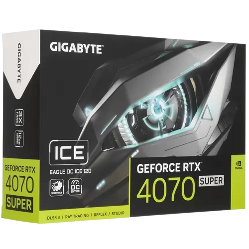 Видеокарта Gigabyte (GV-N407SEAGLEOC ICE-12GD) GeForce RTX 4070 SUPER 12GB EAGLE OC ICE