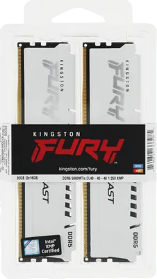 Оперативная память 32 Gb 5600 MHz Kingston FURY Beast White (KF556C40BWK2-32)