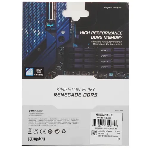 Оперативная память 16 Gb 6000 MHz Kingston FURY Renegade (KF560C32RS-16)