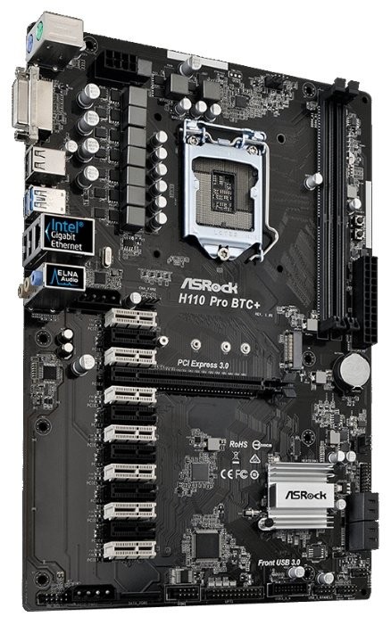 Материнская плата ASRock H110 PRO BTC+