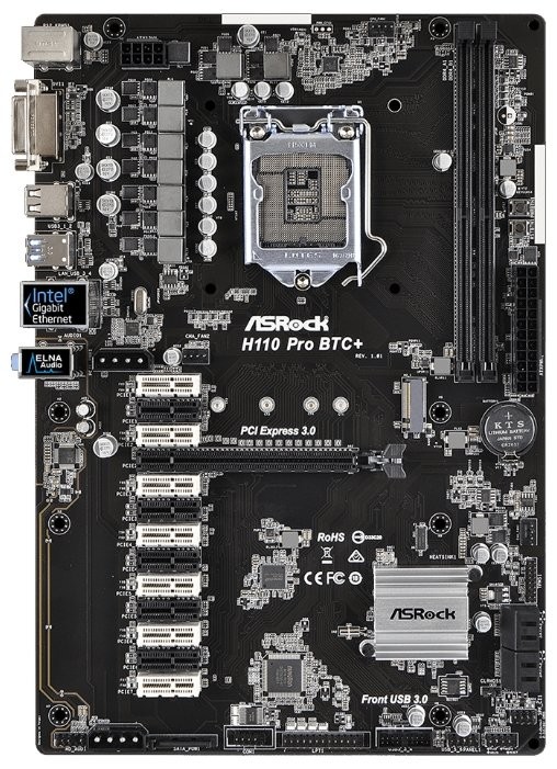 Материнская плата ASRock H110 PRO BTC+