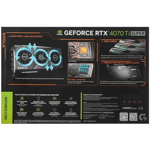 Видеокарта Gigabyte (GV-N407TSEAGLE OC-16GD) GeForce RTX 4070 Ti SUPER 16GB EAGLE OC