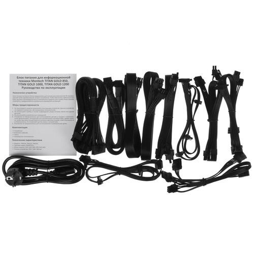 Блок питания Montech 1200W TITAN GOLD Black (TIS0126) 16 Pin (PCIe 5.0 Connector Cable Details)