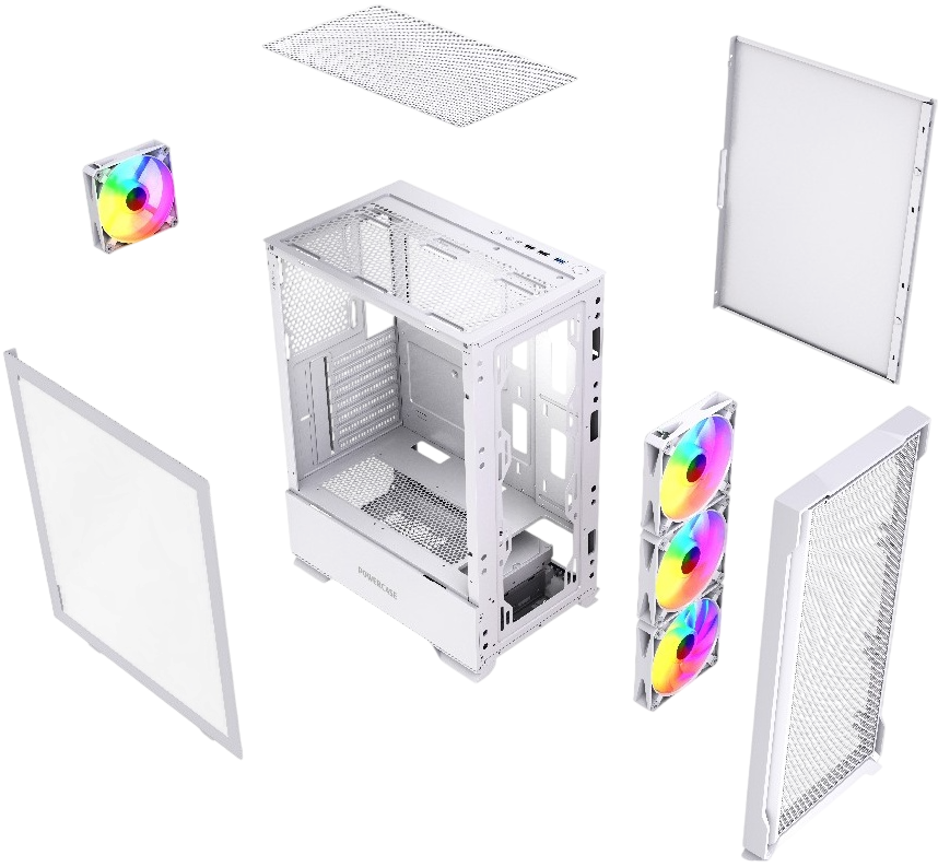 Компьютерный корпус Powercase Mistral AZ4W ARGB TG White (CMAZW-A4)