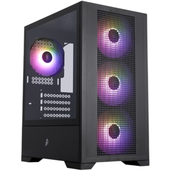 Компьютерный корпус 1STPLAYER Go2 ARGB Black (Go2-BK-4F7)