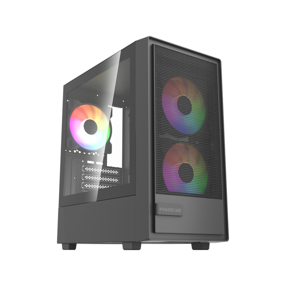Компьютерный корпус Powercase Mistral SM02 TG FRGB Black (CMMSM02B-L3)