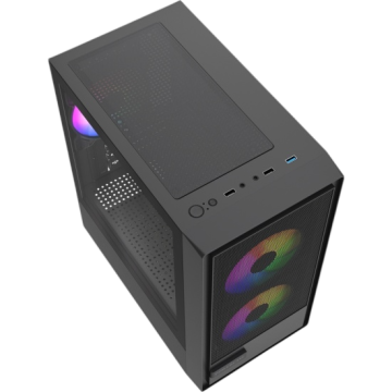 Компьютерный корпус Powercase Mistral SM02 TG FRGB Black (CMMSM02B-L3)