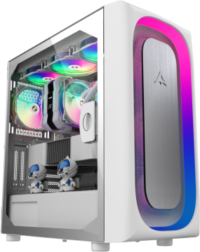 Компьютерный корпус ALSEYE RGB TG White (Ai Pro-W (Halo Pro))