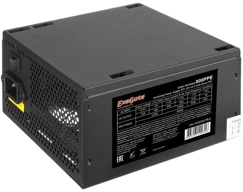 Блок питания ExeGate 800W 800PPE Black (EX260647RUS) OEM
