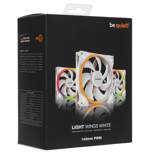 Комплект вентиляторов Be Quiet! LIGHT WINGS RGB White BL102