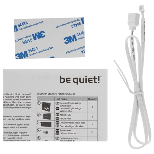 Комплект вентиляторов Be Quiet! LIGHT WINGS RGB White BL102