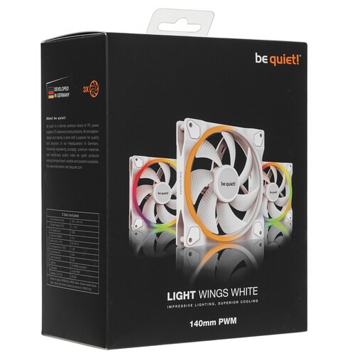 Комплект вентиляторов Be Quiet! LIGHT WINGS RGB White BL102
