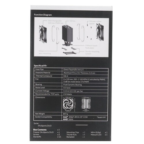 Кулер для процессора Arctic Cooling FREEZER 34 eSports DUO White ACFRE00061A