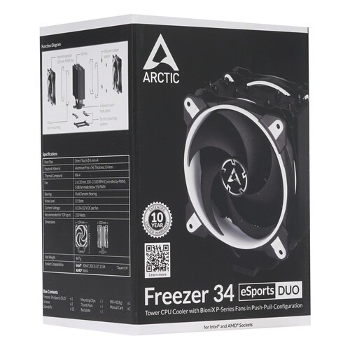 Кулер для процессора Arctic Cooling FREEZER 34 eSports DUO White ACFRE00061A