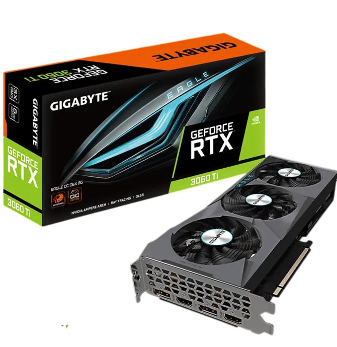 Видеокарта Gigabyte (GV-N306TXEAGLE OC-8GD) GeForce RTX 3060 Ti 8Gb D6X EAGLE OC
