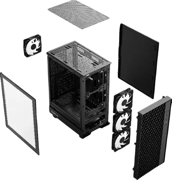 Компьютерный корпус Powercase Mistral PA4B FRGB Fan Black (CMPAB-L4)